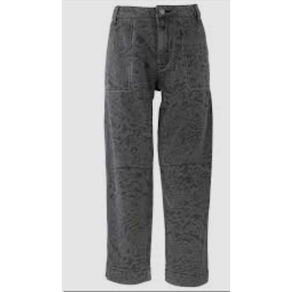 KUT from the Kloth Women’s Animal Print Cropped Wide Leg Pants Gray Size 4